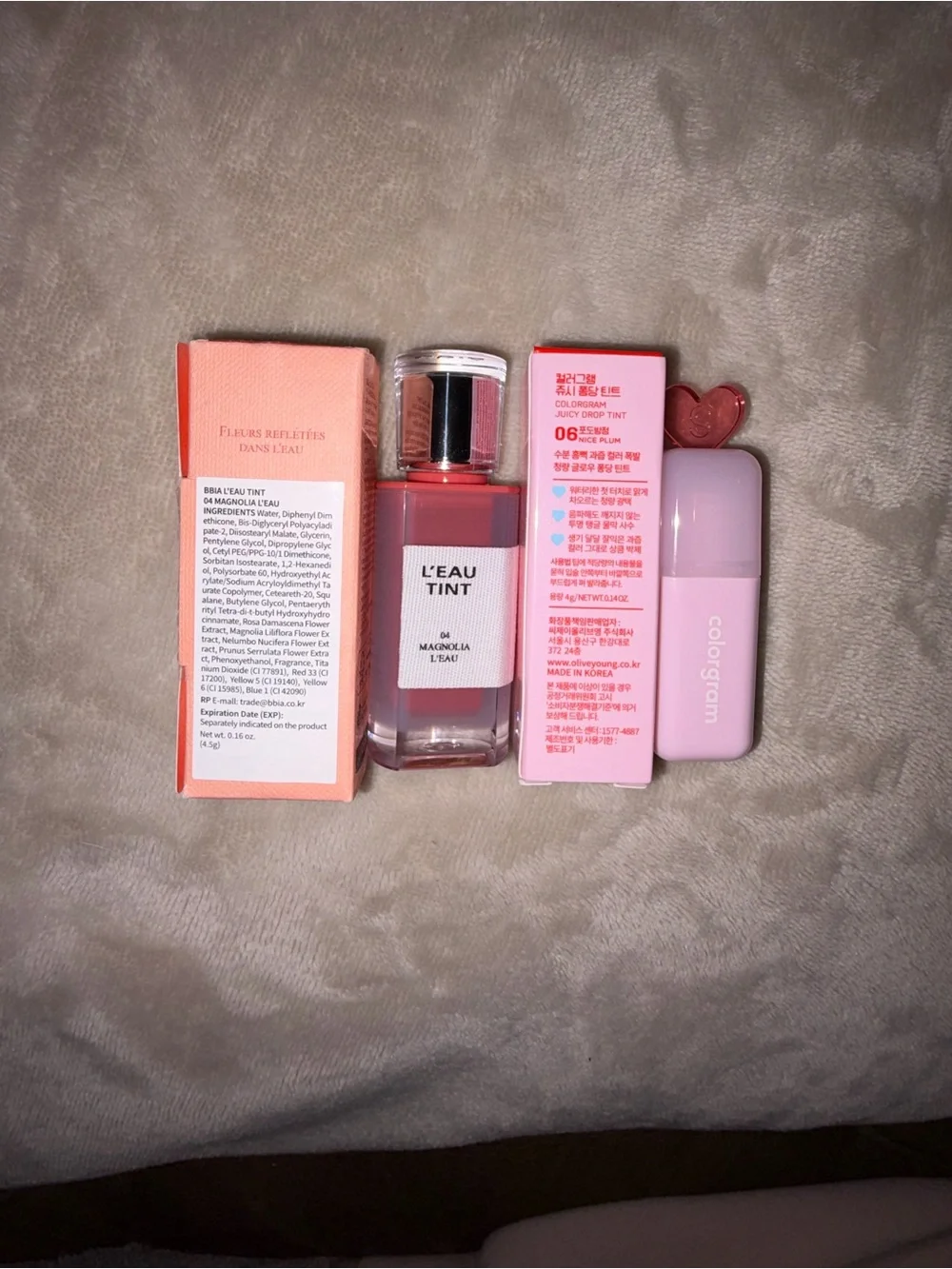 Colorgram Juicy Drop Tint (06 Nice Plum) & BBIA L'Eau Tint (Magnolia) Lip Bundle